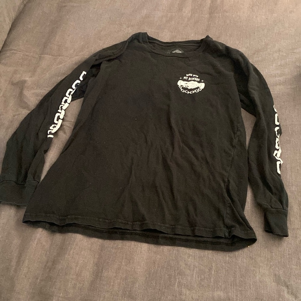 Women’s Small Black Sketchy Tank Long Sleeve